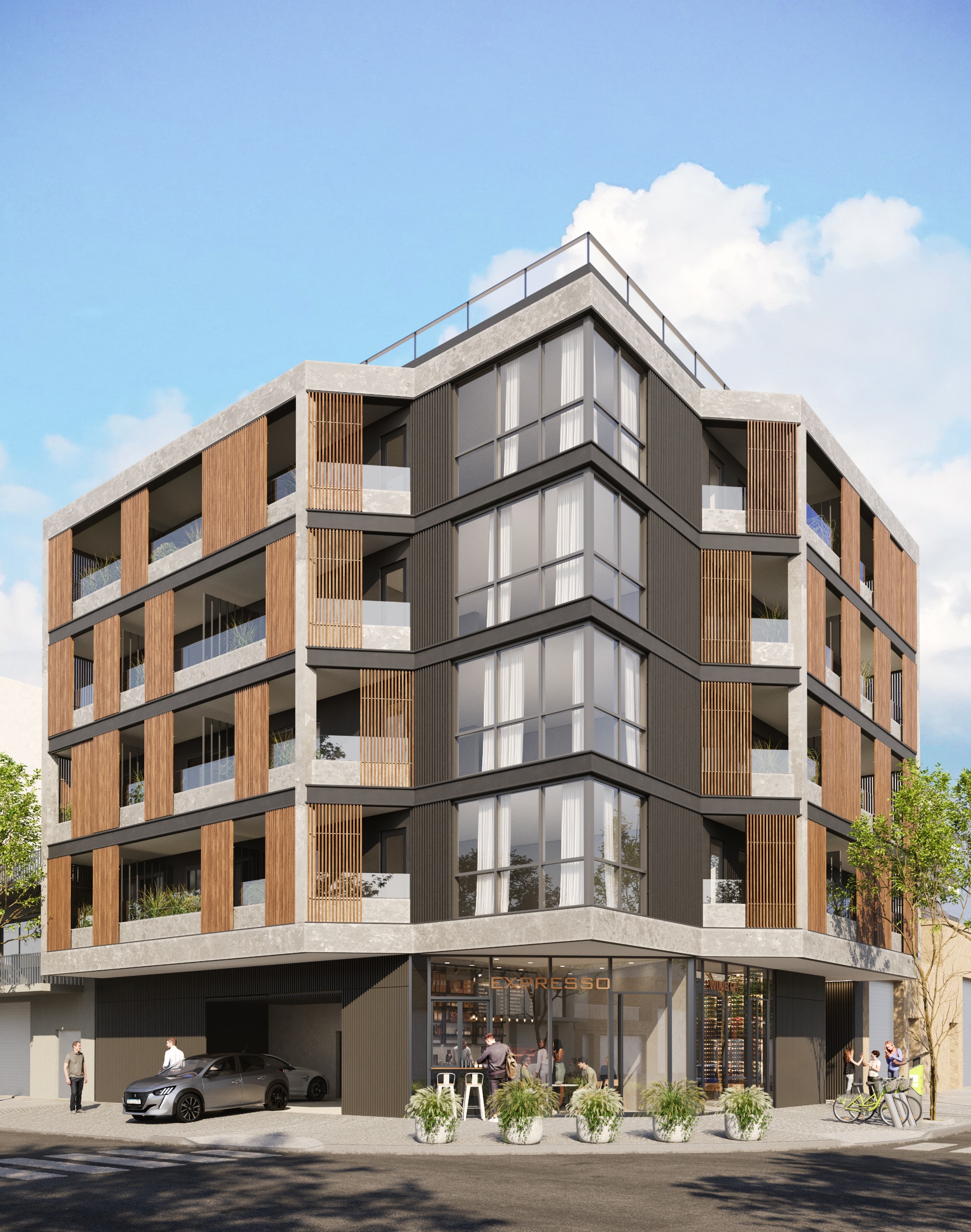 ON Thames · Thames 890 · Vista esquina Palermo Soho — render arquitectónico